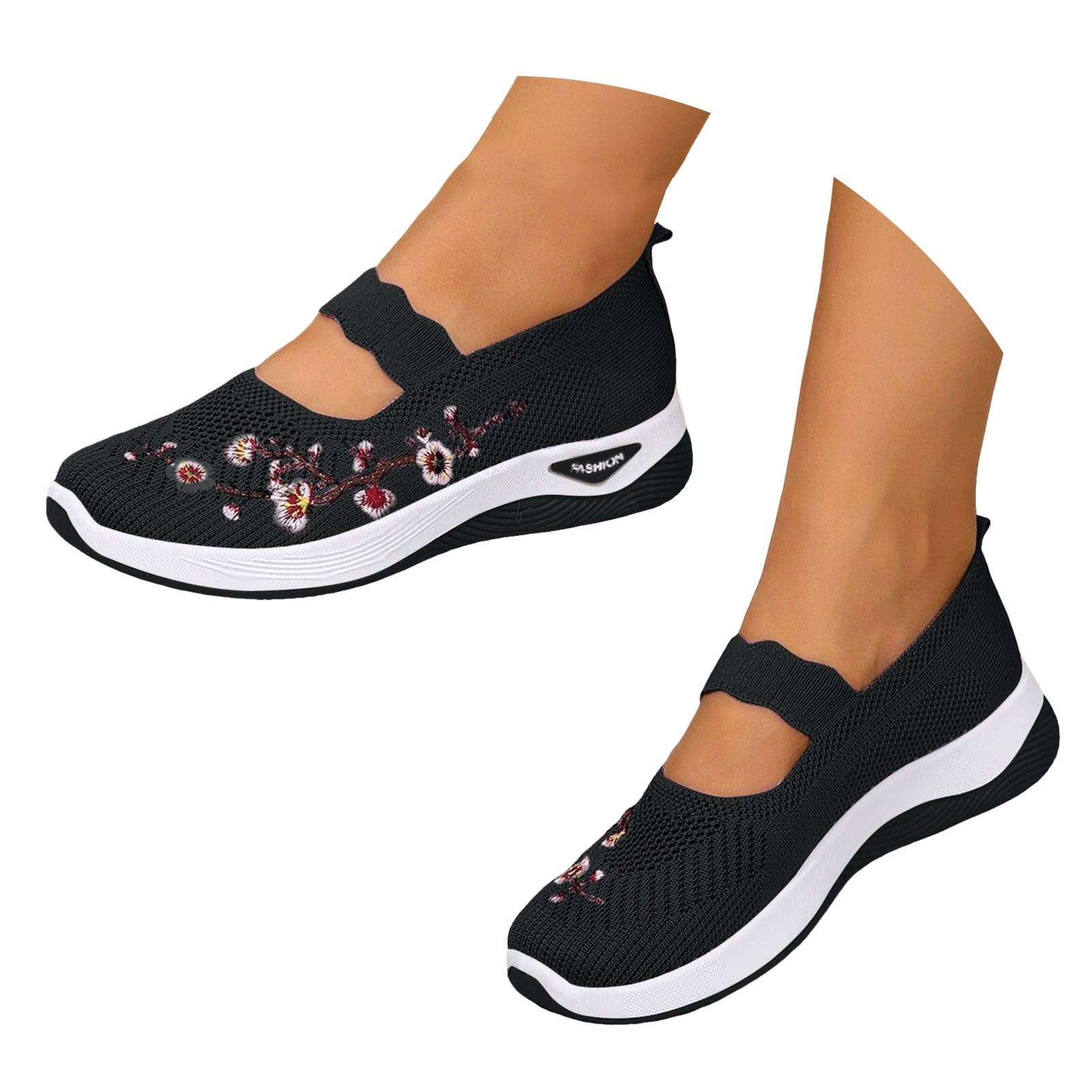 Dakaela Women's Orthopedic Walking Shoes Arch Support Flat Slip on Loafers Mesh Knit Dressy Flats