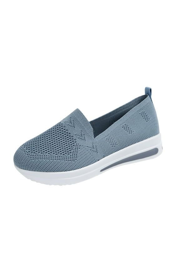 Women's Orthopedic Walking Shoes Summer Mesh Wedge Sneakers Air Cushion Casual Loafers Grey 8