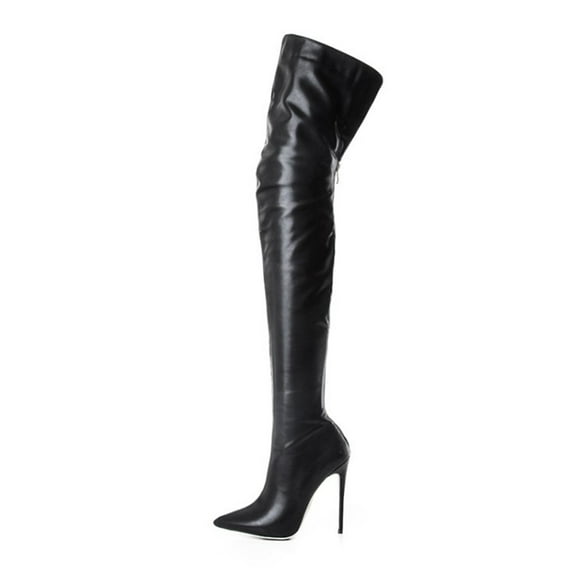 Dakaela Women's Over The Knee Boots Pointy Toe Stilettos Thigh High Boot Dressy Prom Party Wedding Shoes