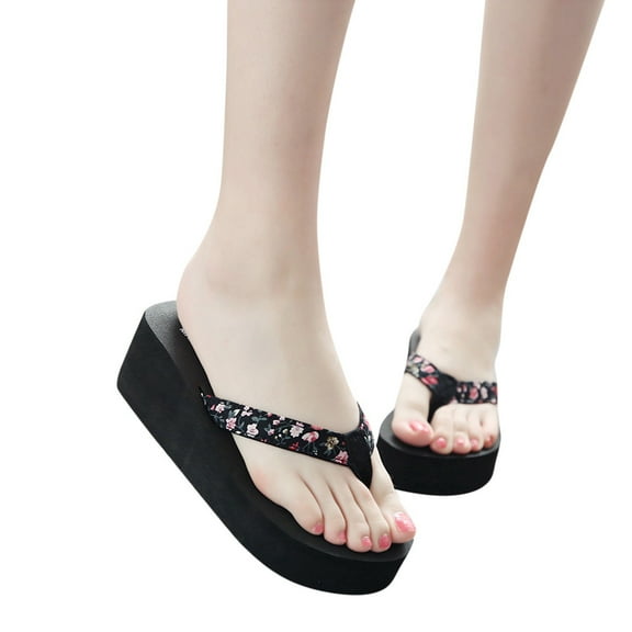 Dakaela Women's Platform Flip Flops Trendy Dressy Summer Sandals Arch Support Walking Shoes Size 5-8