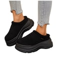 thumbnail image 1 of Dakaela Women's Platform Slippers Suede Fall Winter Mini Boots Fleece Lined Short Ankle Booties Indoor Outdoor Clogs Mules Black 7, 1 of 8