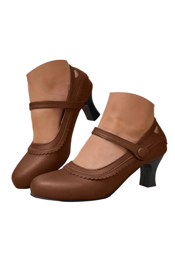 Women's Pumps Close Toe Platform Mary Jane Kitten Heels Wedding Office Dancing Dress Shoes
