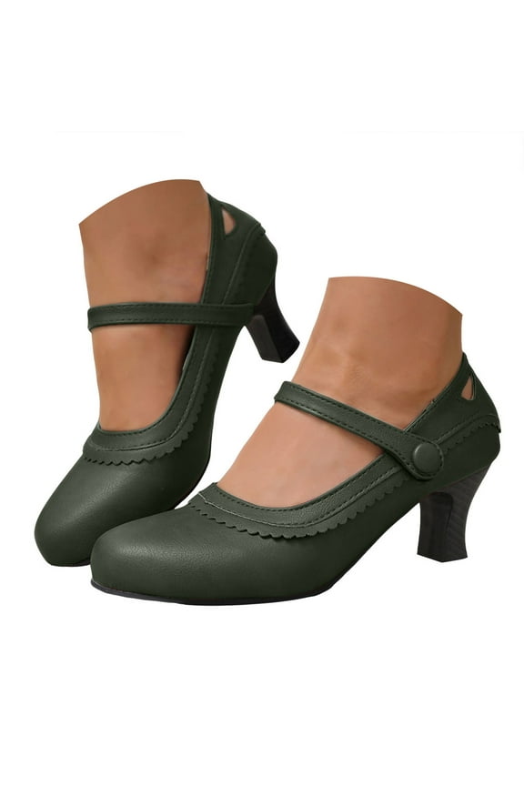 Women's Pumps Close Toe Platform Mary Jane Kitten Heels Wedding Office Dancing Dress Shoes