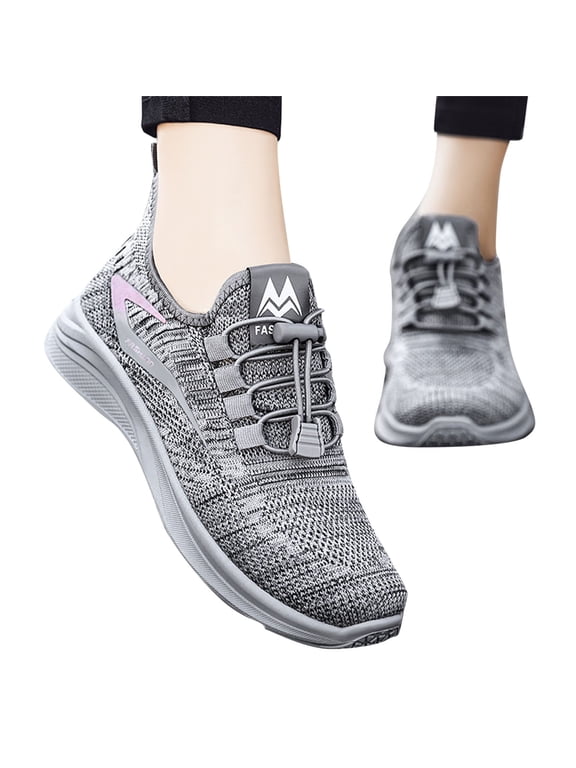 Women's Running Shoes Non Slip Gym Workout Walking Tennis Sneakers Mesh Casual Slip on Shoes