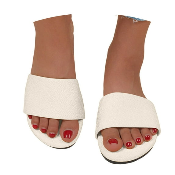 Dakaela Women's Slide Sandals Non Slip Dressy Flats Summer Casual Slip on Walking Slippers Flip Flops
