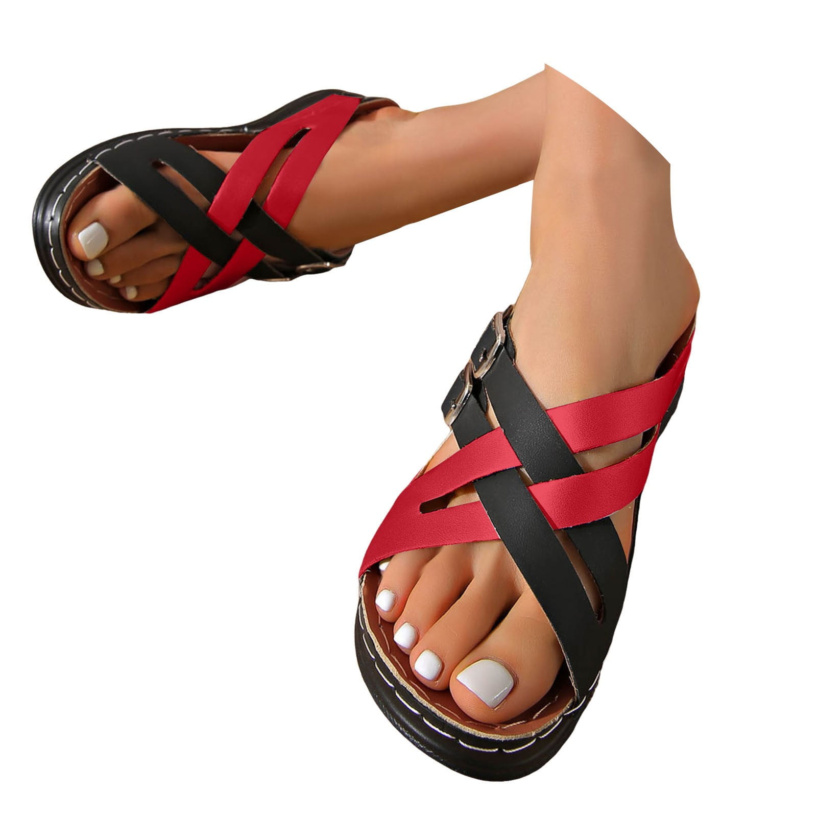 Dakaela Women's Slide Sandals Orthopedic Wedge Slip on Shoes