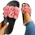 thumbnail image 1 of Dakaela Women's Slides Sandals Flower Open Toe Summer Beach Slippers Comfortable Casual Flat Walking Slip on Shoes Pink Size 7.5, 1 of 8