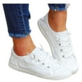 thumbnail image 1 of Dakaela Women's Slip on Canvas Sneakers Low Top Fashion Running Shoes Casual Walking Loafers White 6.5, 1 of 6