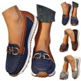 thumbnail image 1 of Dakaela Women's Slip on Flat Shoes Comfortable Boat Work Dressy Loafers Arch Support Closed Toe Denim Walking Shoes Beige 6.5, 1 of 5