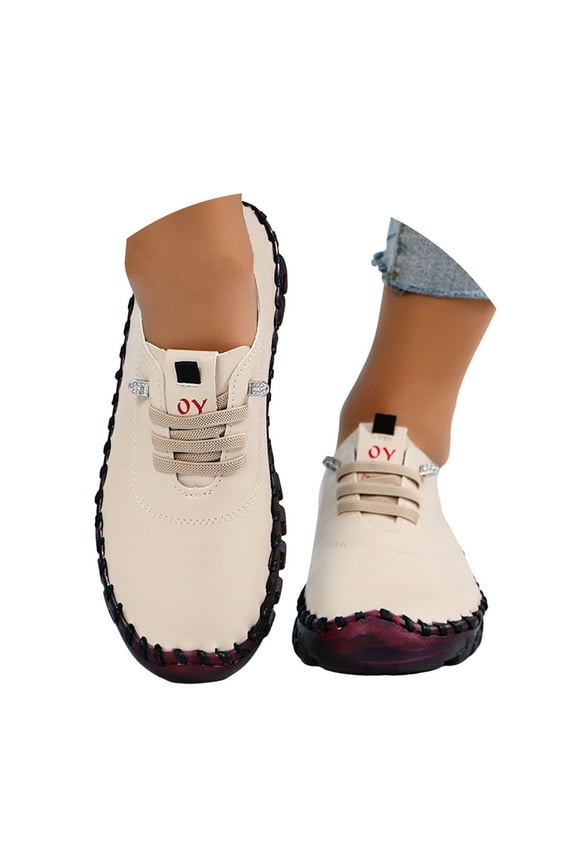 Women's Slip on Loafers Leather Soft Bottom Flats Moccasins Orthopedic Casual Boat Walking Shoes