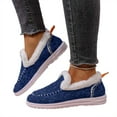 thumbnail image 1 of Dakaela Women's Slip on Loafers Orthopedic Fleece Lined Boat Shoes Arch Support Denim Canvas Casual Walking Flats Blue 6.5, 1 of 8