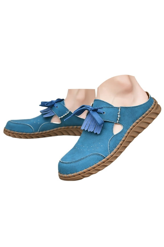 Women's Slip on Mules Lace up Casual Dressy Loafers Comfortable Rubber Sole Walking Shoes