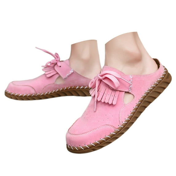 Dakaela Women's Slip on Mules Lace up Casual Dressy Loafers Comfortable Rubber Sole Walking Shoes