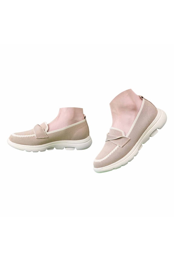 Women's Slip on Shoes Casual Running Tennis Sneakers Arch Support Knit Walking Flat Loafers