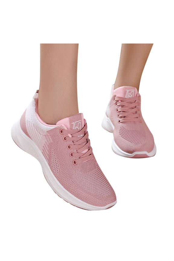 Women's Slip on Walking Shoes Comfort Athletic Workout Cross Training Fashion Sneakers Pink 6.5