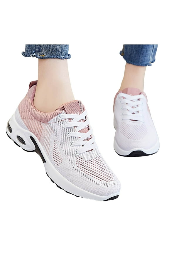 Women's Sneakers Trail Running Walking Shoes Mesh Breathable Tennis Shoes with Arch Support