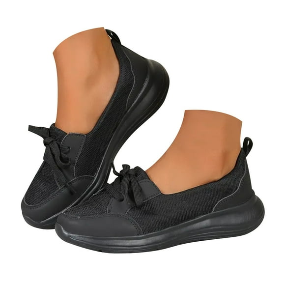 Dakaela Women's Soft Sole Orthopedic Shoes 2025 New Slip on Arch Support Low Top Casual Sneakers Black 8.5