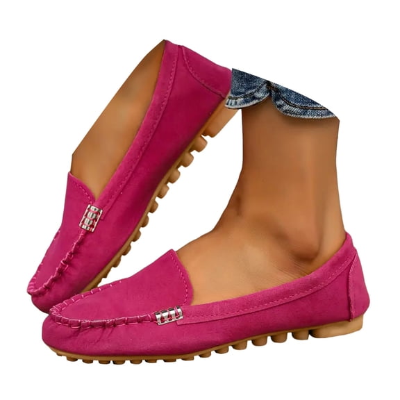 Dakaela Women's Suede Loafer Shoes Leather Casual Penny Loafers Ladies Moccasins Driving Work Flats