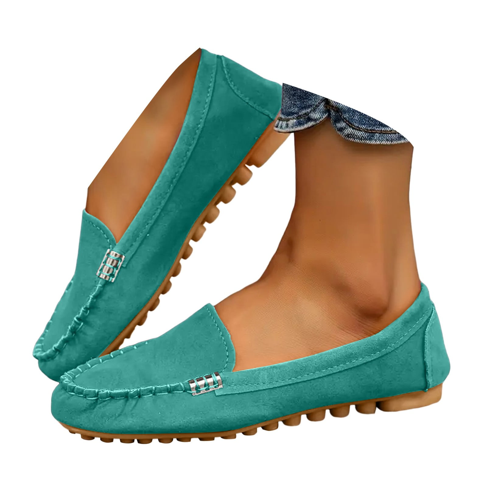 Women's Loafers Buckle Flat Heel Pointed Toe Casual Daily Suede Faux Leather Loafer