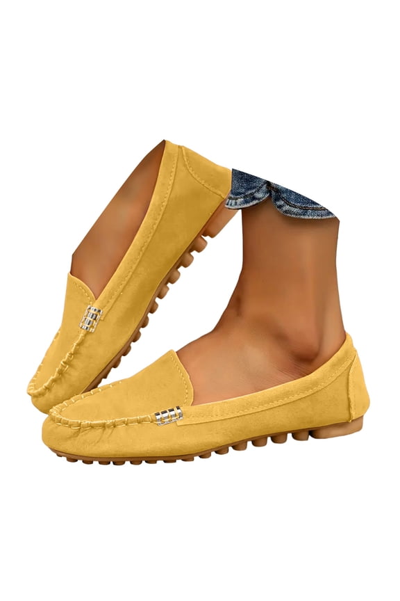 Women's Suede Loafer Shoes Leather Casual Penny Loafers Ladies Moccasins Driving Work Flats