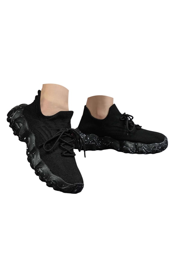 Women's Walking Shoes Slip on Tennis Running Sneakers 2025 Fashion Casual Womens Shoes Black 5.5