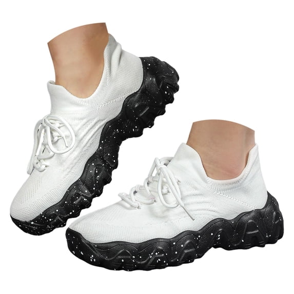 Dakaela Women's Walking Shoes Slip on Tennis Running Sneakers 2025 Fashion Casual Womens Shoes White 9.5