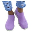 thumbnail image 1 of Dakaela Women's Walking Sock Shoes Lightweight Knit Slip on Yoga Sneakers Pull on Casual Shoes Purple 10.5, 1 of 4