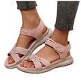 thumbnail image 1 of Dakaela Women's Walking Sport Sandals Lightweight Open Toe Strappy Hiking Camping Summer Shoes with Adjustable Straps and Arch Support Pink 7, 1 of 5