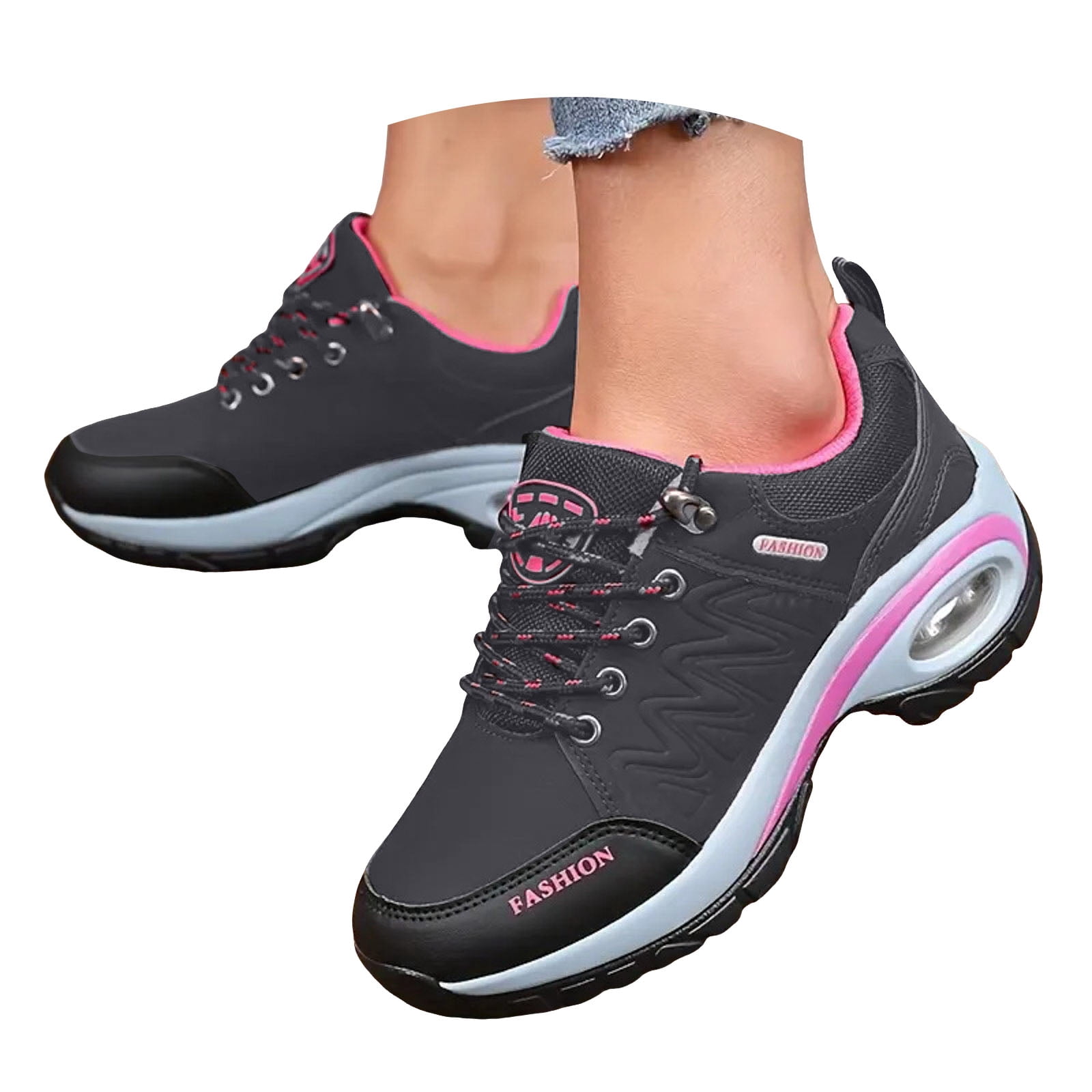 Dakaela Women's Waterproof Hiking Boots Outdoor Trekking Camping Shoes Arch Support Cushion Sneakers