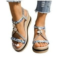 thumbnail image 1 of Dakaela Women's Wedge Sandals 2026 Summer Dressy Platform Espadrilles Ankle Strap Open Toe Slingback Bohemia Walking Shoes Grey 7.5, 1 of 8