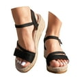 thumbnail image 1 of Dakaela Women's Wedge Sandals Platform Espadrilles Dressy Elasitc Ankle Strap High Heel Summer Shoes, 1 of 8