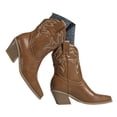 thumbnail image 1 of Dakaela Women's Western Cowboy Cowgirl Boots Embroidery Ankle Booties Low Chunky Heel Dress Shoes, 1 of 6