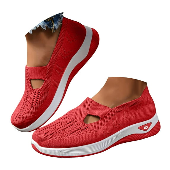 Dakaela Women's Woven Orthopedic Shoes 2025 Arch Support Wide Width Soft Slip on Walking Sneakers