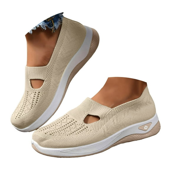 Dakaela Women's Woven Orthopedic Shoes 2025 Arch Support Wide Width Soft Slip on Walking Sneakers