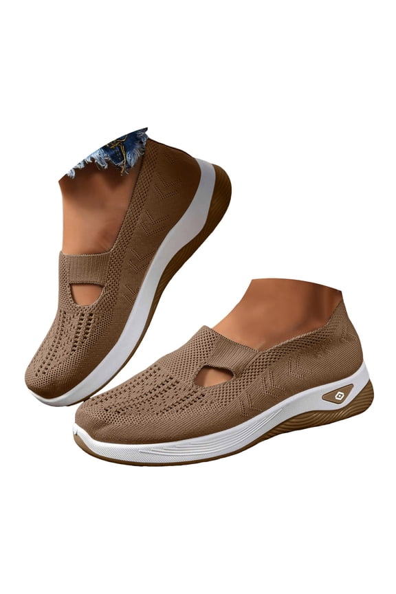 Women's Woven Orthopedic Shoes 2025 Arch Support Wide Width Soft Slip on Walking Sneakers