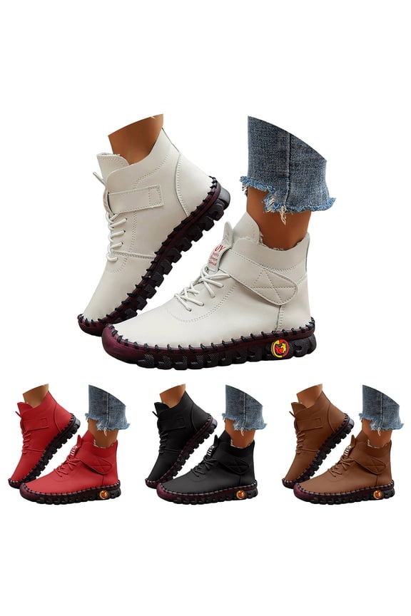 Womens Casual Shoes Ankle Chukka Boots Comfortable Slip on Loafers Walking Driving High Top Fashion Sneakers Black 7.5