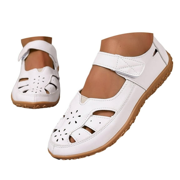 Dakaela Womens Closed Toe Sandals Casual Slip on Penny Loafers Comfortable Walking Work Flat Shoes