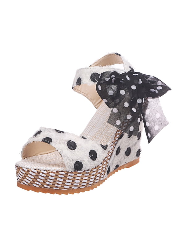Womens Espadrilles Wedges Sandals Heels Open Toe Denim Platform Slip on Dress Shoes Size 6-9