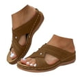 thumbnail image 1 of Dakaela Womens Fashion Orthotic Slides Ladies Slip on Summer Sandals Thick Cushion Slippers Brown 8, 1 of 5