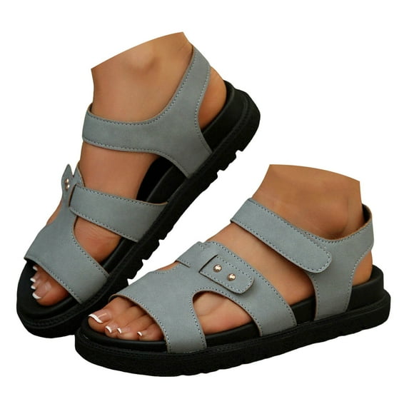Dakaela Womens Flat Sandals Ankle Strap Sport Water Walking Sandal Platform Summer Beach Shoes