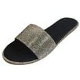 thumbnail image 1 of Dakaela Womens Flat Sandals Dressy Slip on Slide Slippers Rhinestone Footbed Summer Beach Shoes, 1 of 4