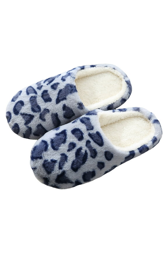 Womens Fuzzy Scuff Slippers Comfy Cheetah Leopard Print Plush Slip on House Shoes Birthday Christmas Gifts Grey 7