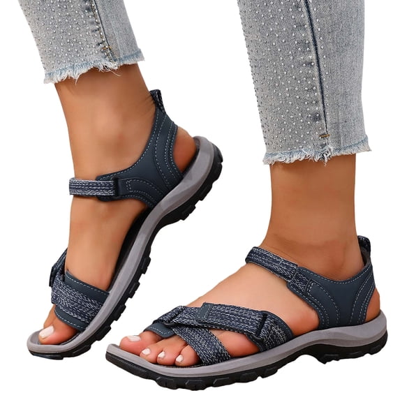 Dakaela Womens Hiking Sport Sandals Beach Vacation Camping Orthopedic Casual Walking Shoes with Adjustable Straps and Arch Support Size 7