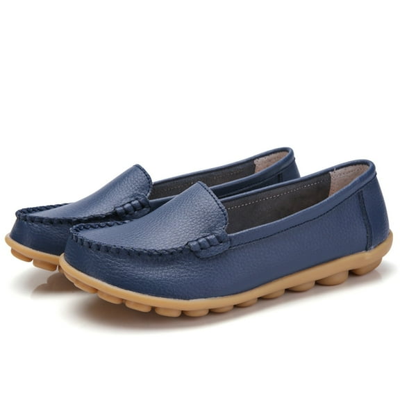 Dakaela Womens Loafers Flats Shoes Round Toe Slip on Moccasins Driving Walking Casual Dress Shoes Blue 7
