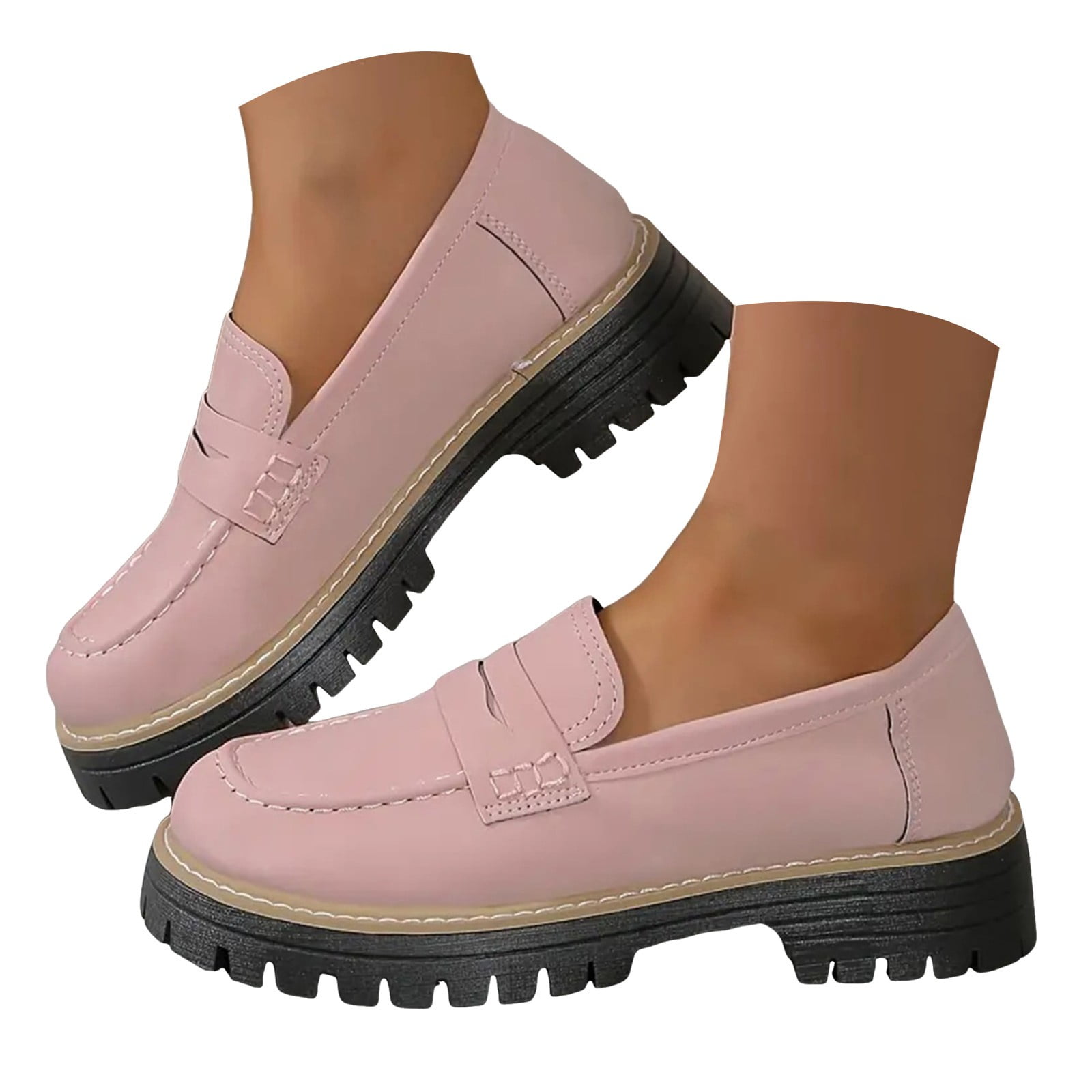Dakaela Womens Loafers Shoes Platform Chunky Penny Loafer Business Work ...
