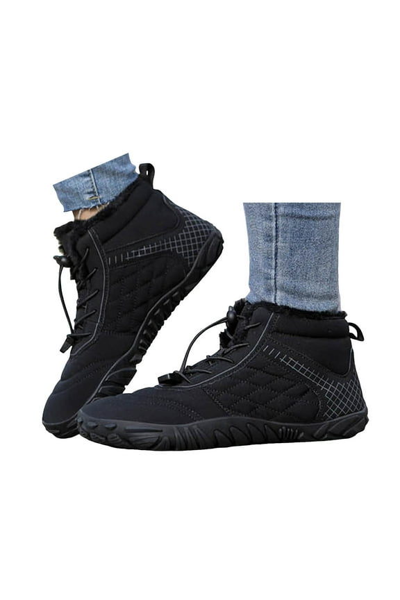 Womens Mens Barefoot Boots Shoes Minimalist Winter Snow Ankle Booties Zero Drop Slip on Sneakers