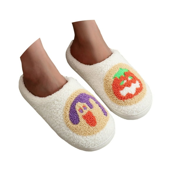 Dakaela Womens Mens Fuzzy Slippers Cute Cartoon Plush Fluffy House Shoes Indoor Home Plush Winter Slides