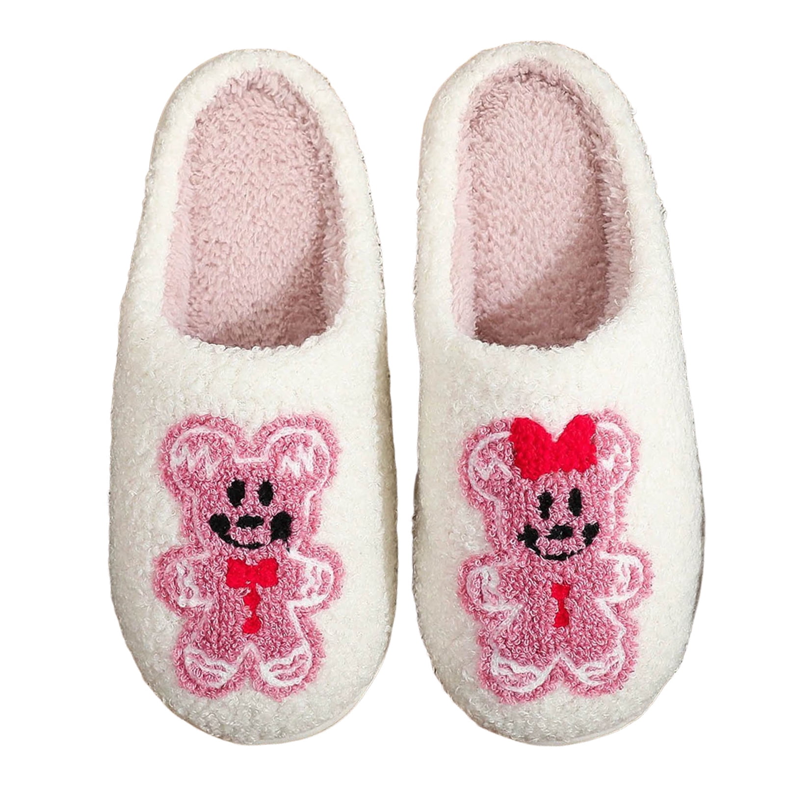 Dakaela Womens Mens Slippers Memory Foam Cute Plush Fluffy House Slides ...