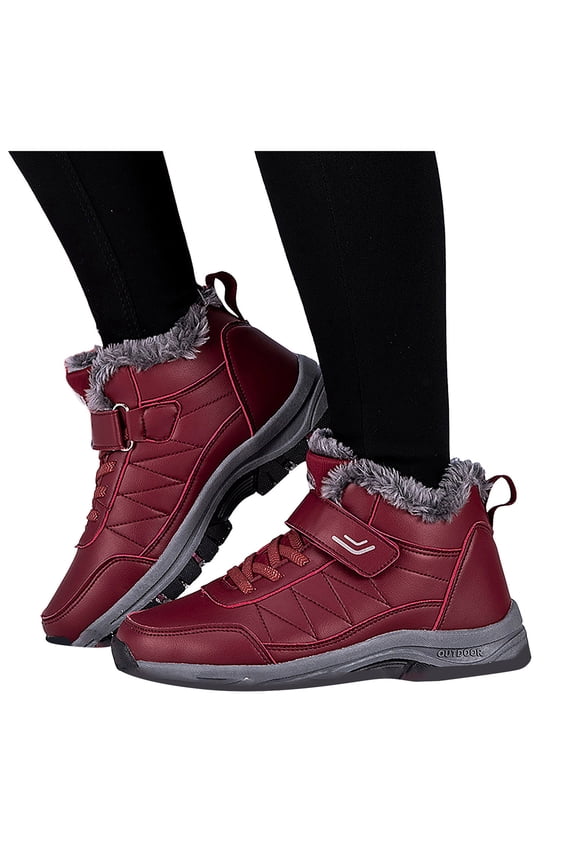 Womens Mens Winter Snow Boots Fleece Lined Warm Ankle Booties Outdoor Hiking Walking Trekking Shoes