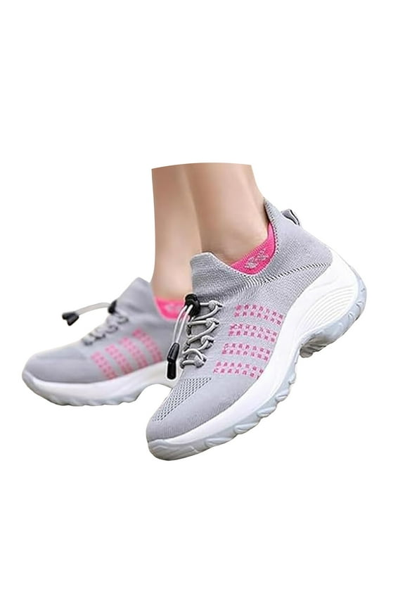 Womens Orthopedic Shoes Air Nurse Cushion Shoes Arch Support Mesh Fashion Sneakers Gray 10